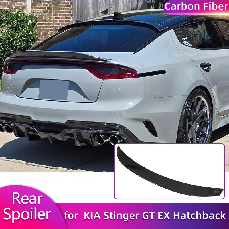 

Full Carbon Fiber Rear Trunk Spoiler Wings for KIA Stinger GT EX Hatchback 4-Door 2018-2023 Car Rear Spoiler Boot Wing Lip FRP