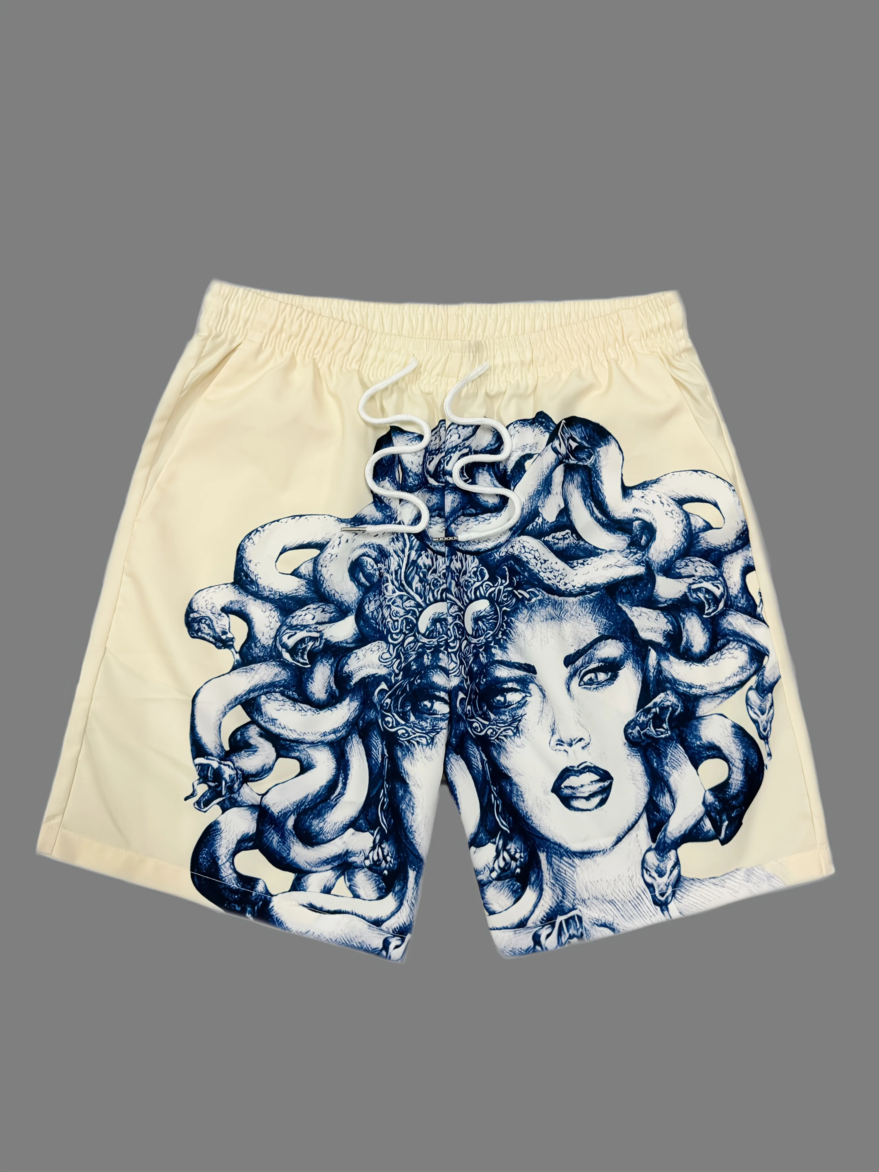 

Men's Geometric Print Casual Beach Shorts with A Drawstring Waistband Are Perfect for Summer Poolside and Outdoor Activities.