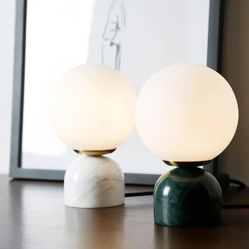 Nordicmarbleballtablelampliving room bedroom bedside lamp designer simple post-modern Internet celebrity small table lampторшер