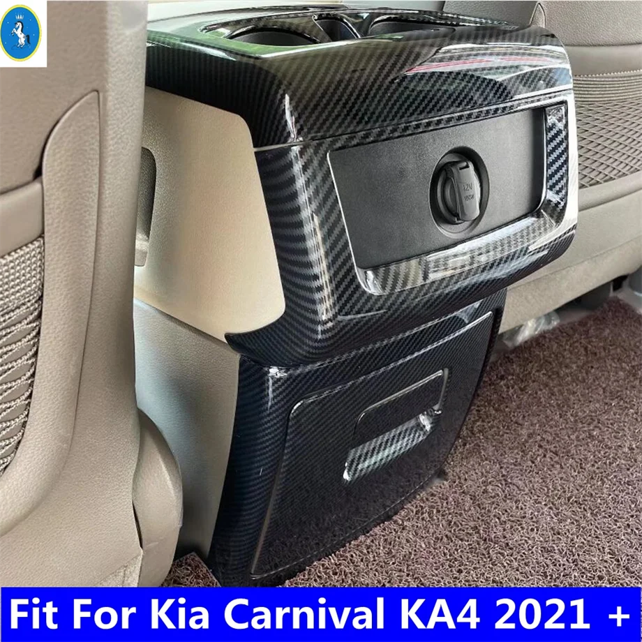 

Carbon Fiber Look For Kia Carnival KA4 2021 2022 2023 2024 Car Accessories ABS Rear Armrest Air Vent Outlet Cover Trim