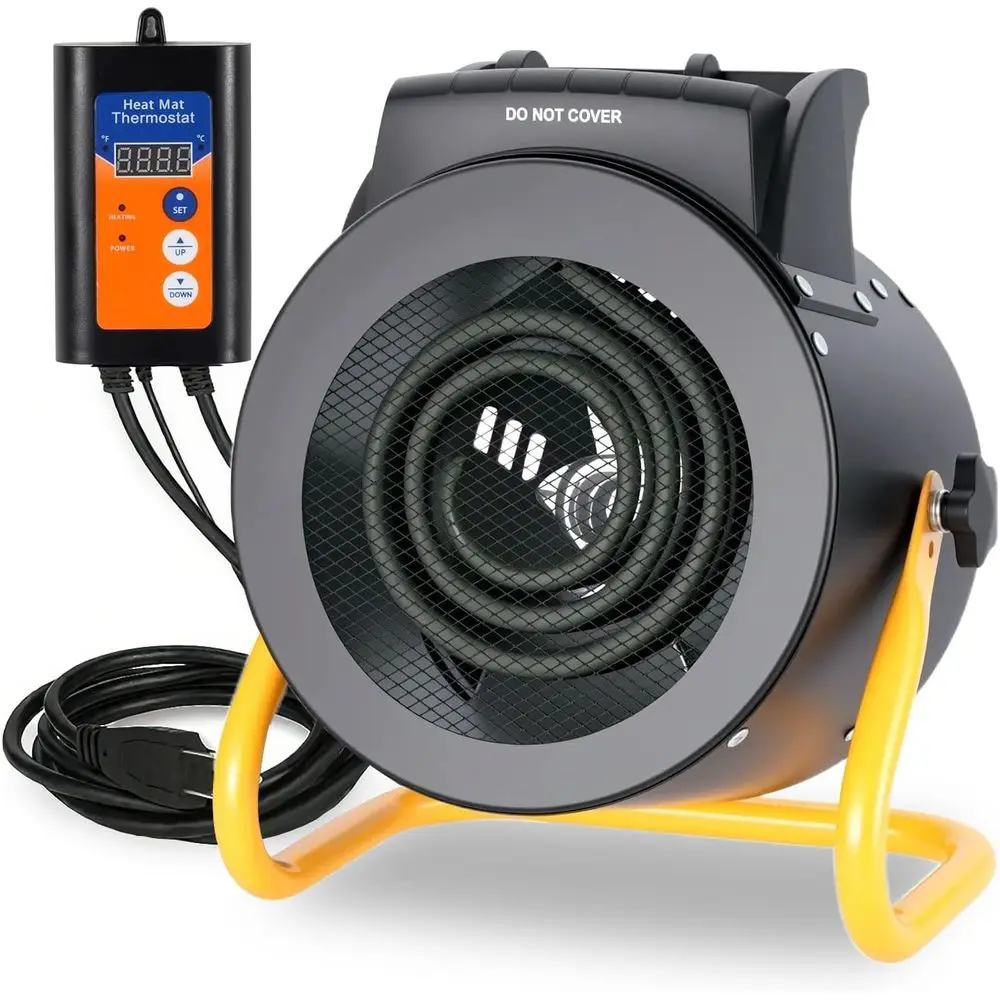 

Greenhouse Heater with Digital tat, 1500W Electric Outdoor Heater, Overheat Protection, ast Heating, Waterproo or Grow Tent, Gre