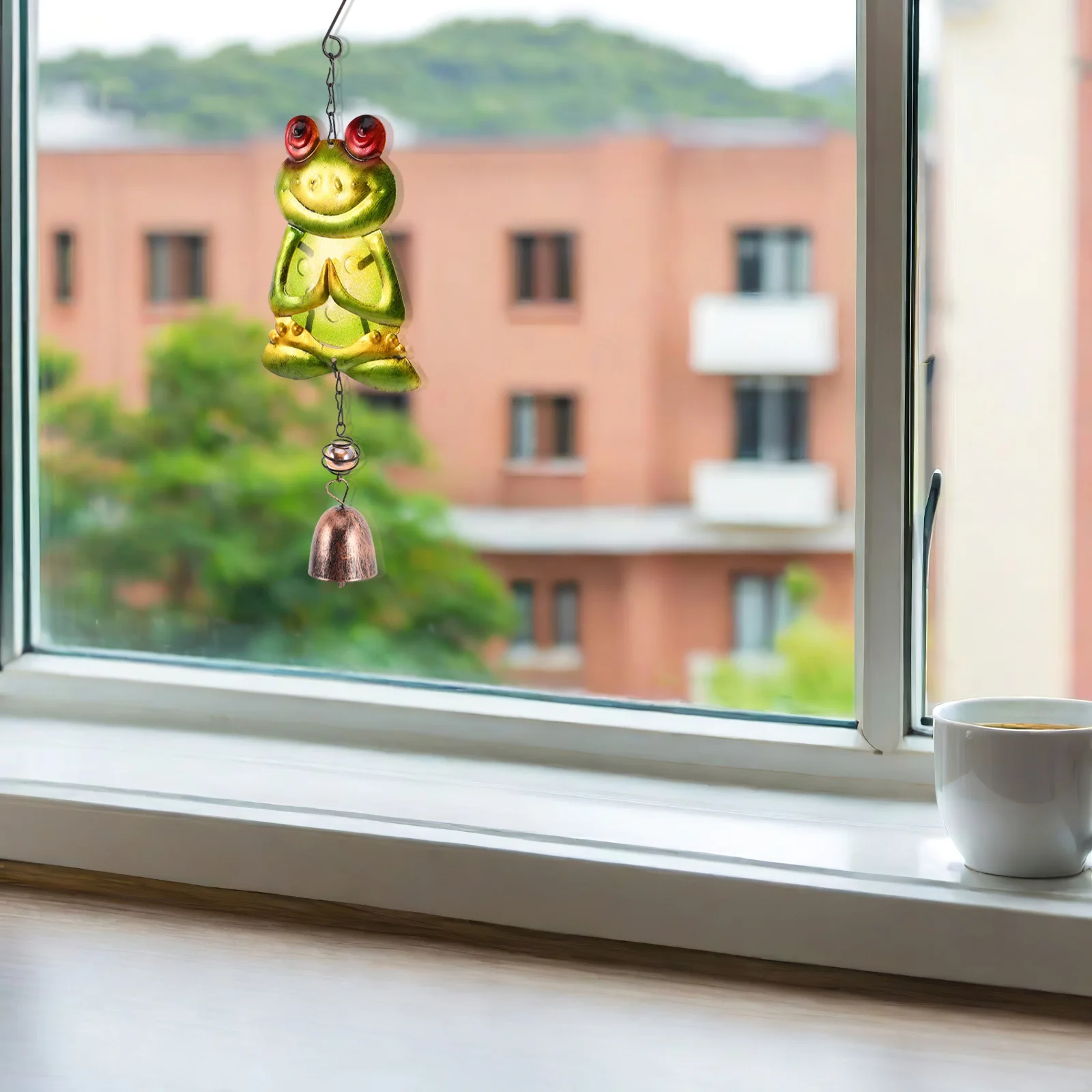 

Frog Wind Chimes Handmade Colorful Glass Yoga Hanging Decoration for Home Garden Porch Balcony Charming Gift for Frog Lovers