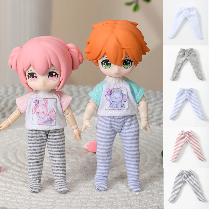

Ob11 Doll Clothes Slim Pantyhose Stripe Trousers Fashion Leggings For For 1/12 BJD Doll Stocking Accessories Kids Toys