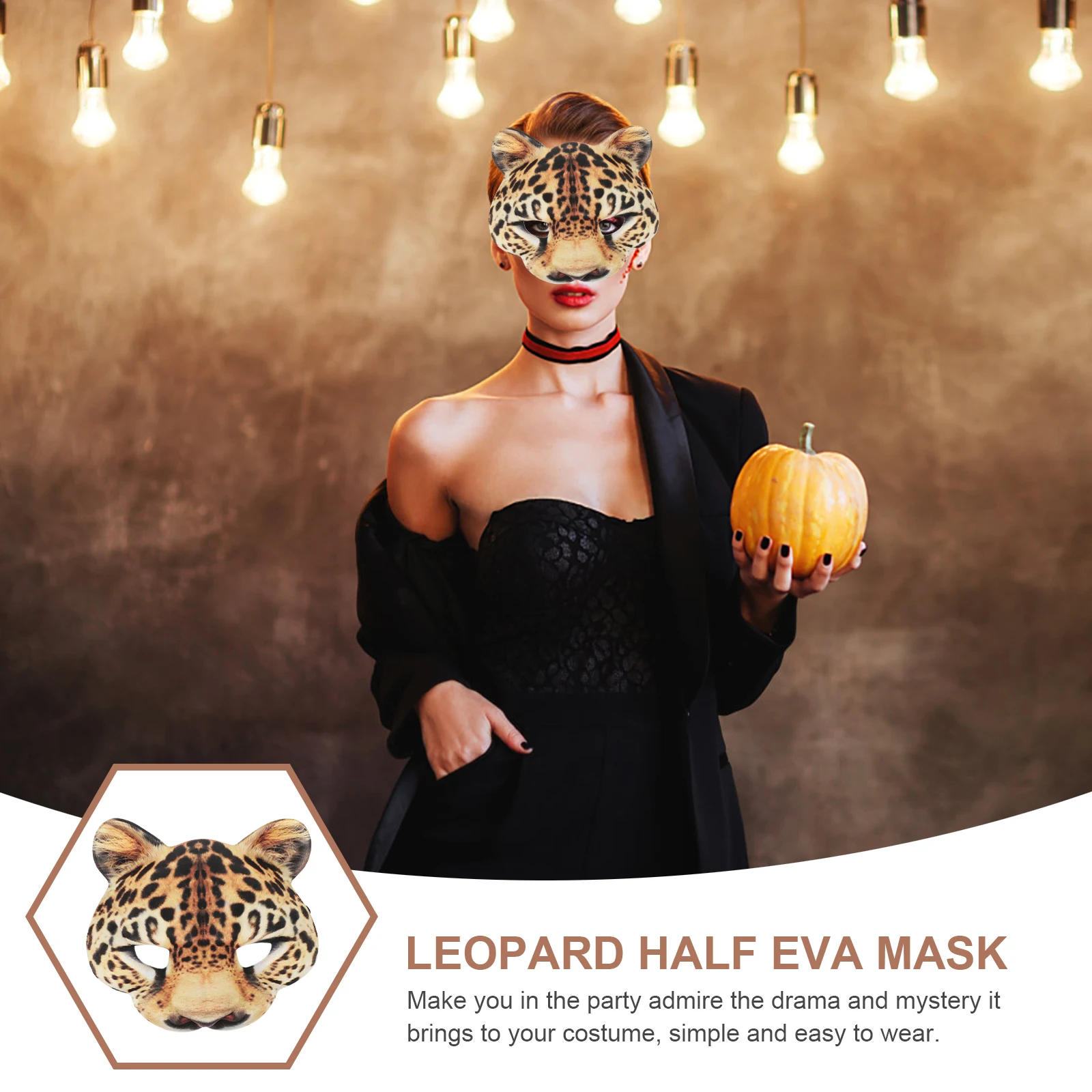 

Cheetah Mask Leopard Face Halloween Party EVA Animal Cosplay Costume Accessories Prom Masks Women Yellow ED16A039