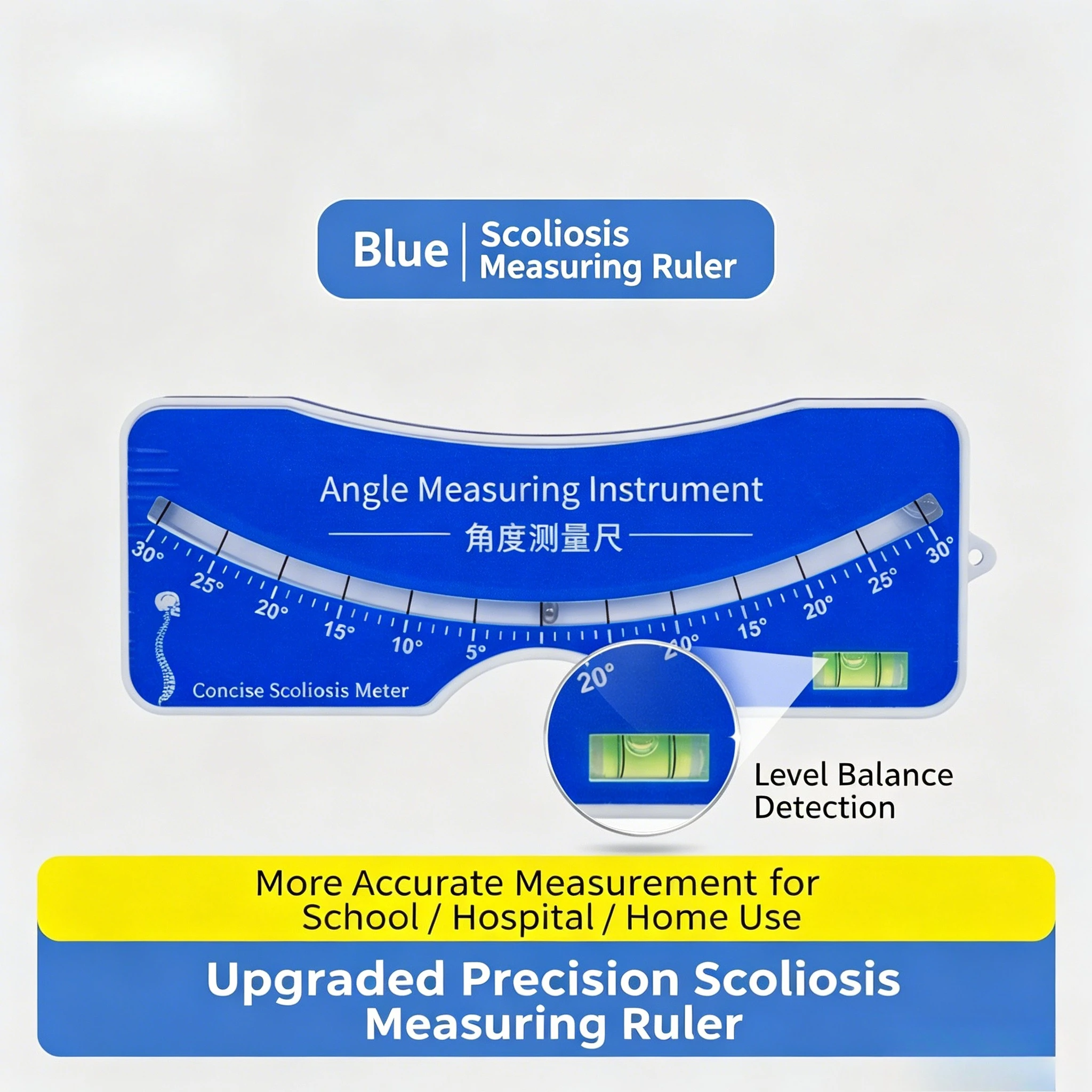 Obrázek 5: Spinální skolióza svrchovaný - scoliometer pro bederní trn křivost měření, zpět šach & rehab odhad nářadí