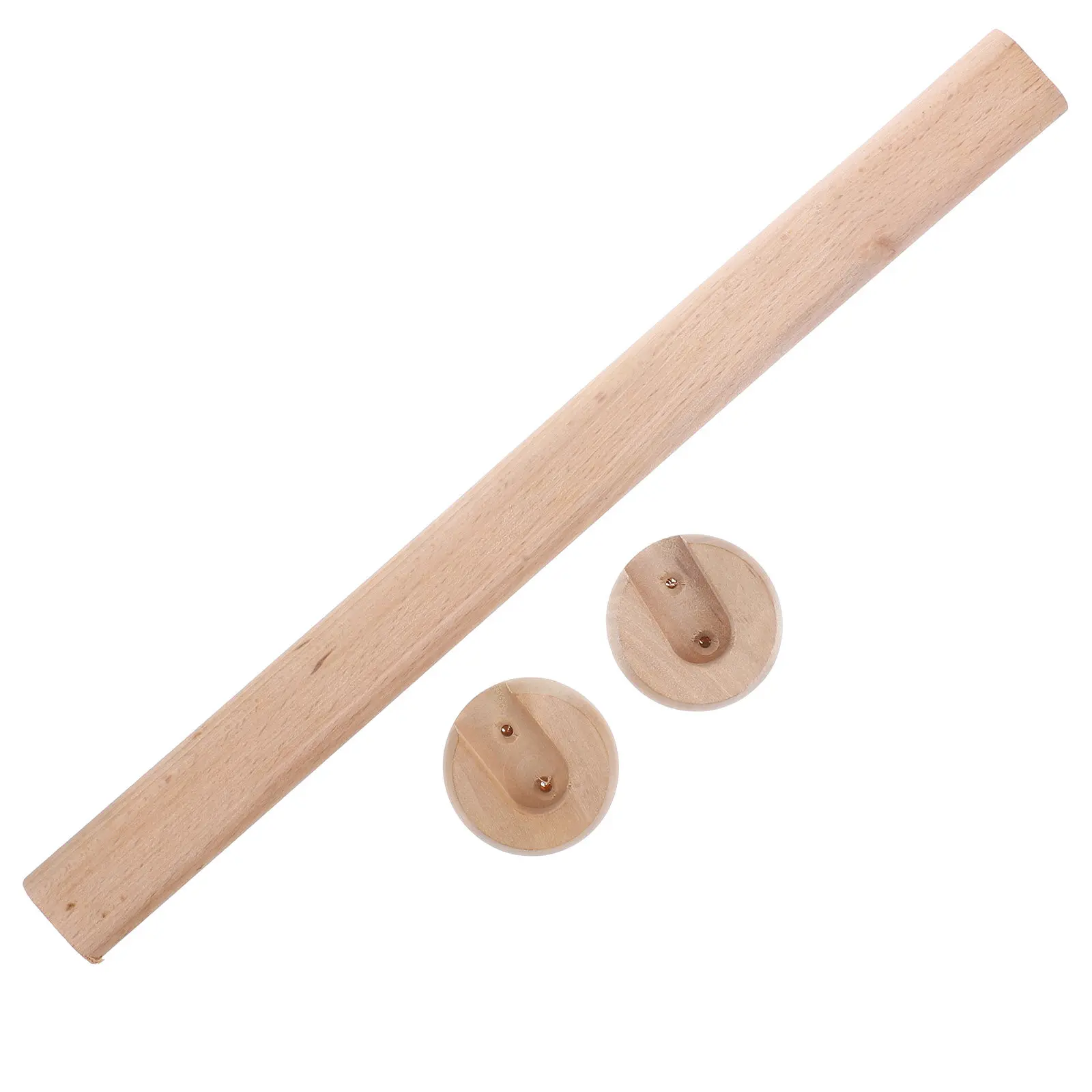 Beech Wood Closet Rod Solid Wood Hanging Pole Heavy Duty Tension Rod 40-50Cm Closet Clothes Organizer Wardrobe Hanging Solution