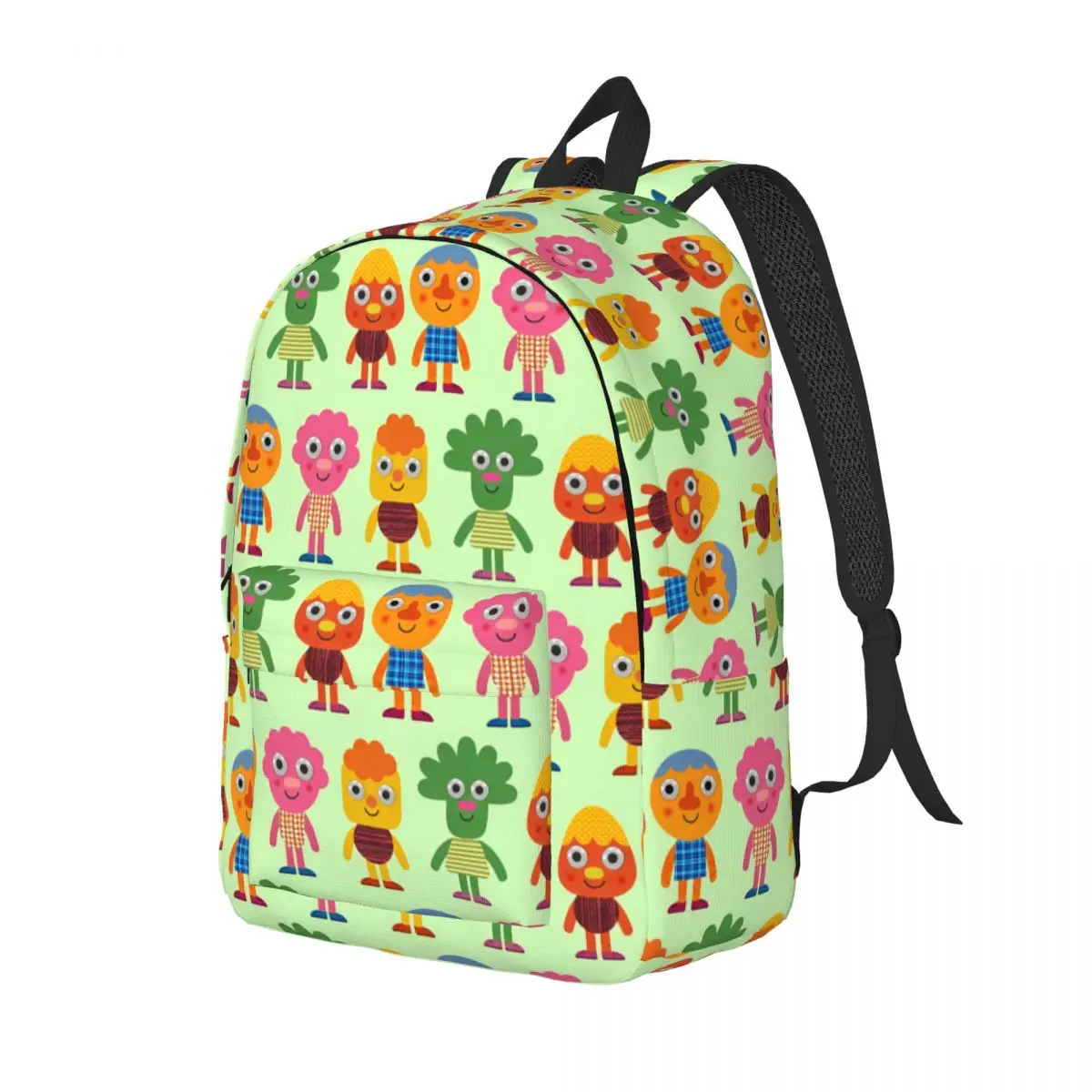 Noodle & Pals Micro Super Simple Fashion Backpack with Pocket High School Work Nursery Rhymes Songs Daypack College Canvas Bags