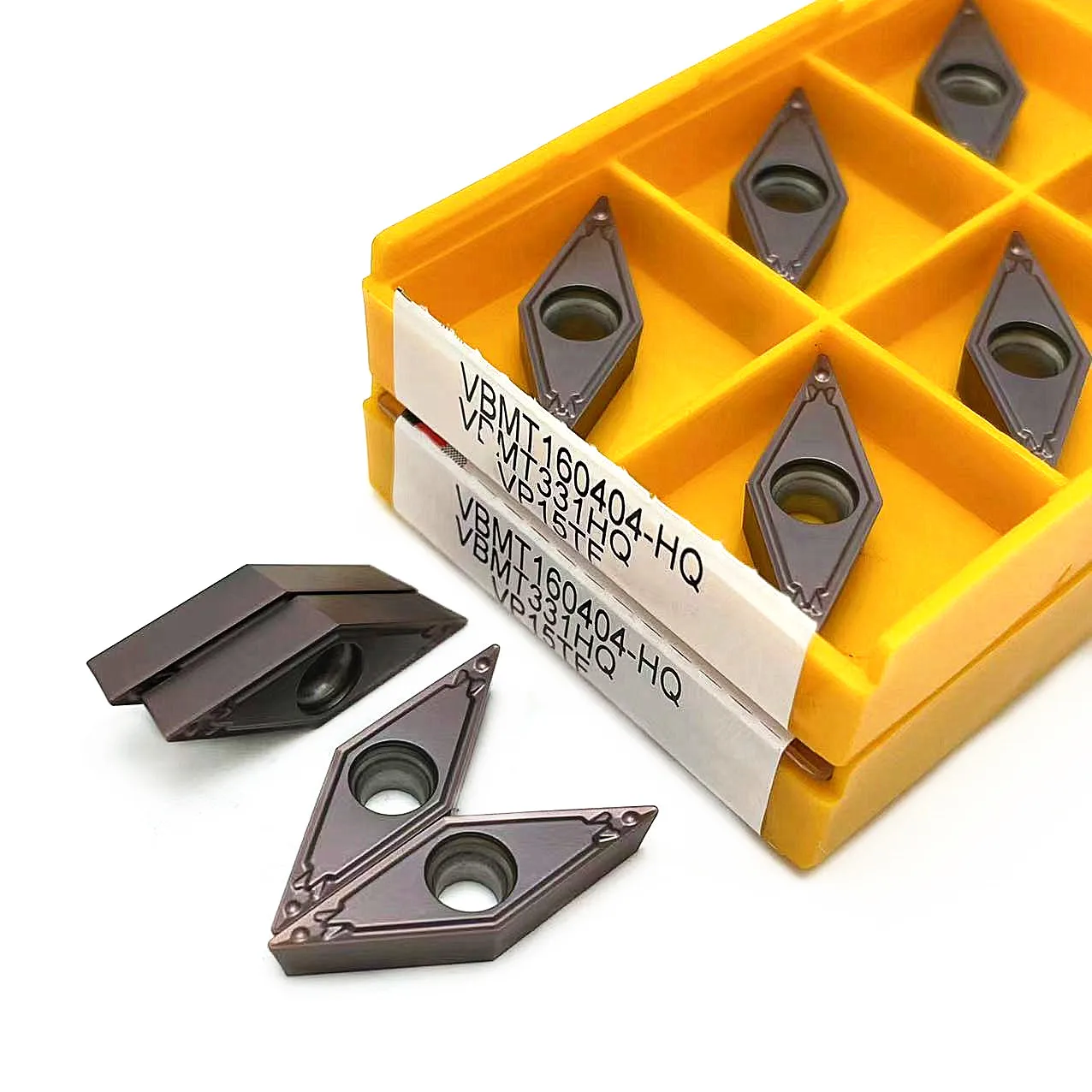 Herramienta de torneado de carburo Original, cortador de torno CNC, 10 piezas, VBMT160408, VBMT160404, HQ, VP15TF, VBMT160404, VP15TF