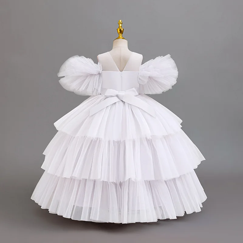 Novo vestido elegante de baile infantil para meninas, vestidos de festa de luxo para meninas, roupas de princesa de 4 a 12 anos