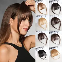 Invisible Air Bangs 100% Human Hair Hair Clip-In Extension Front Fringes Hair Pieces Air Bangs Styling Accessorie for Women