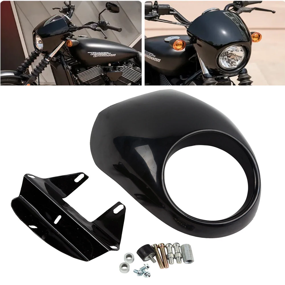 Motorcycle Gloss Black Front Headlight Fairing Mask Cover For Harley Sportster XL 1200 XL883L Dyna 1973-UP