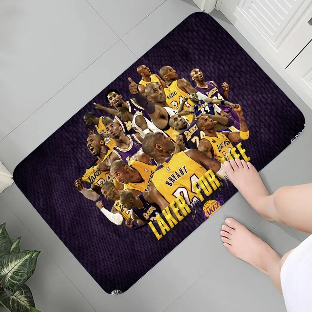 Great Football Star K-Kobe B-Bryant  Floor Mat Graphic Printed Flannel Doormats for Bathroom Kitchen Entrance Carpet Home Decor