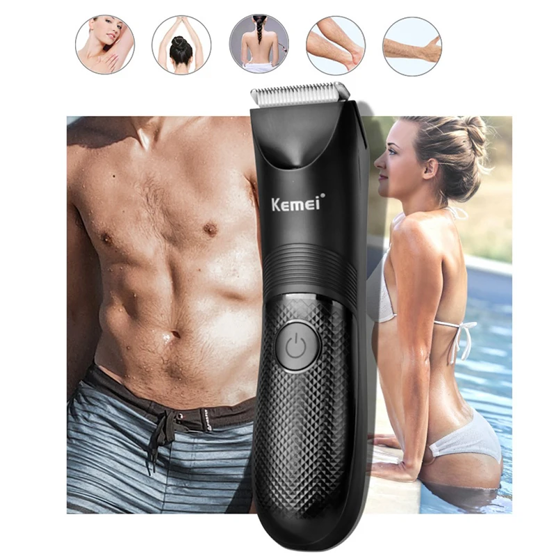 Kemei KM-1838 Groin Area Hair Trimmer Lawn Mower Ceramic Blade Waterproof Wet Dry Clippers Pubic Armpit Body Hair Hygiene Razor