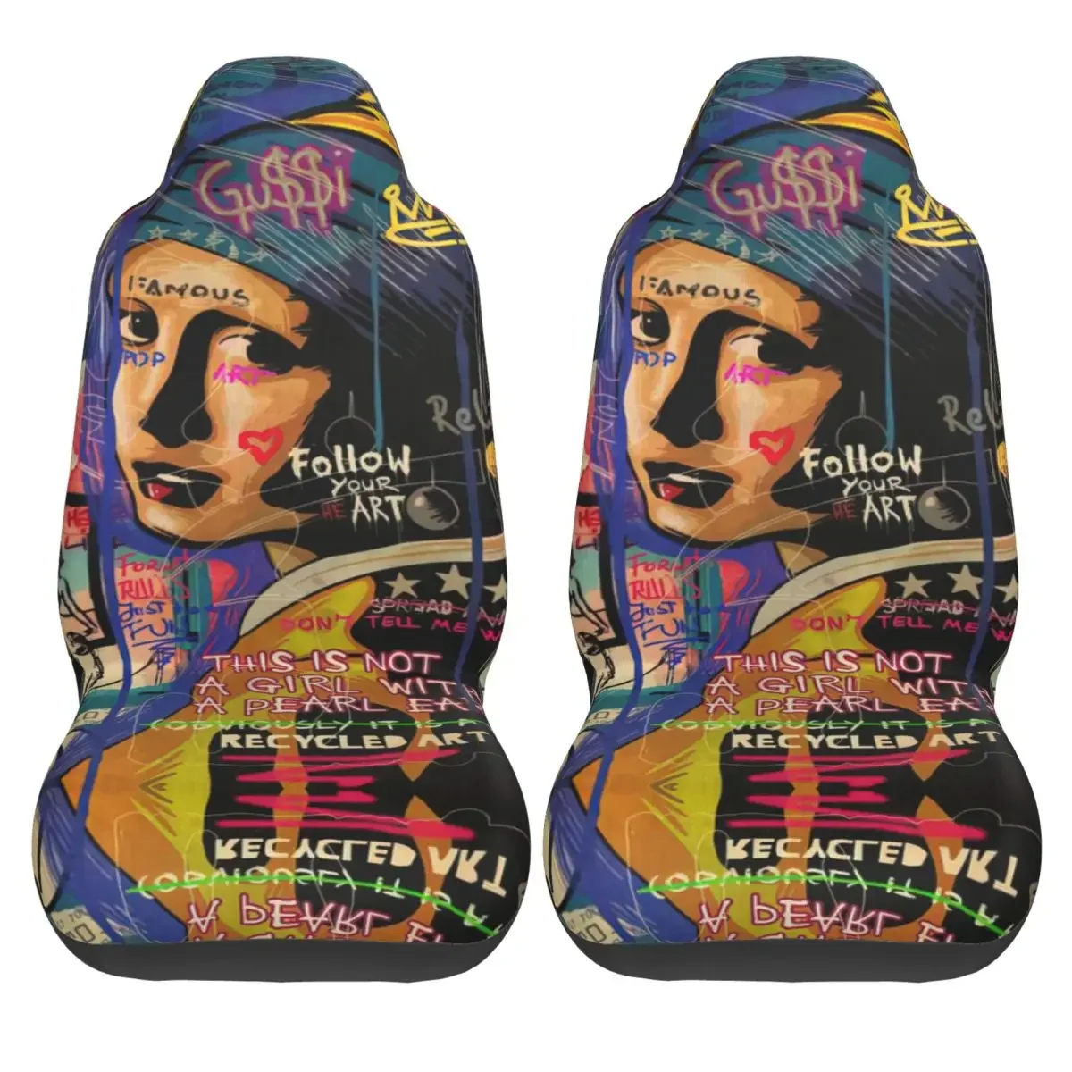 This Is Not The Girl With A Pearl Earring Car Seat Cover Custom Printing Universal Front Protector Accessories Cushion Set