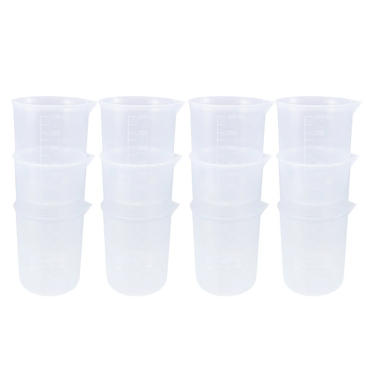 

20Pcs 300ml PP Beaker Cup Graduated Measuring for Lab Baking Household Plastic Beaker Cup Plastic Measuring