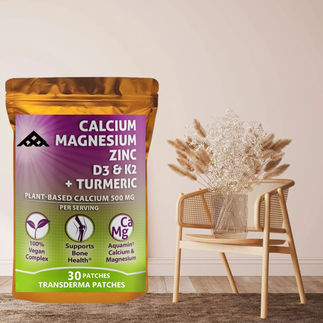 

30 Patches Calcium Magnesium Zinc Transdermal Patches With Vitamin D3 – Enhanced Bone And Muscle Health & Strength