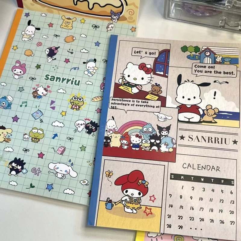 16pcs/lot Sanrio Kuromi Melody Cinnamoroll A5 NoteBook Cute Note Book Diary Planner Stationery Gift School Supplies