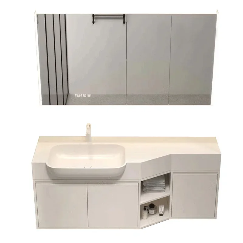 

Smart mirror storage narrow side special-shaped corner-cut washbasin washbasin