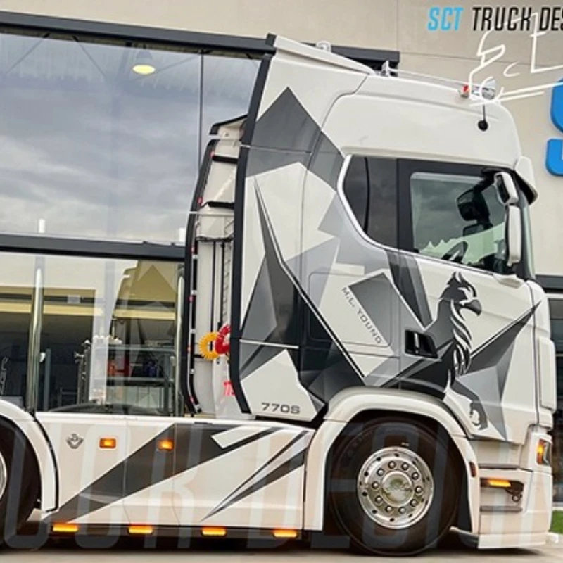 Autocollants UV Griffon pour voiture jouet, modèle de Simulation, décoration pour camion à benne basculante Tamiya RC 1/14 Scania 770S 56368 56379, 1 pièce