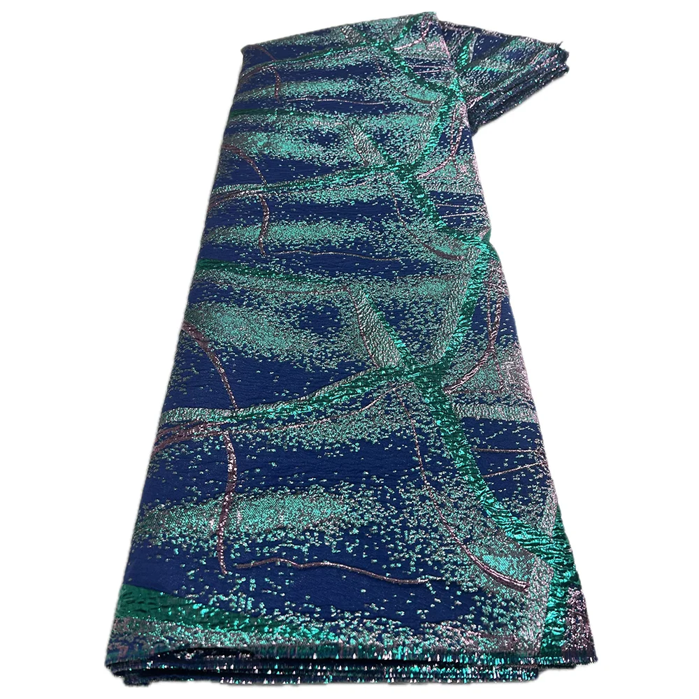 African Jacquard Lace Fabrics 2025 Hot Sale Nigerian French Brocade Lace Fabrics for Evening Women Party Dress Sew