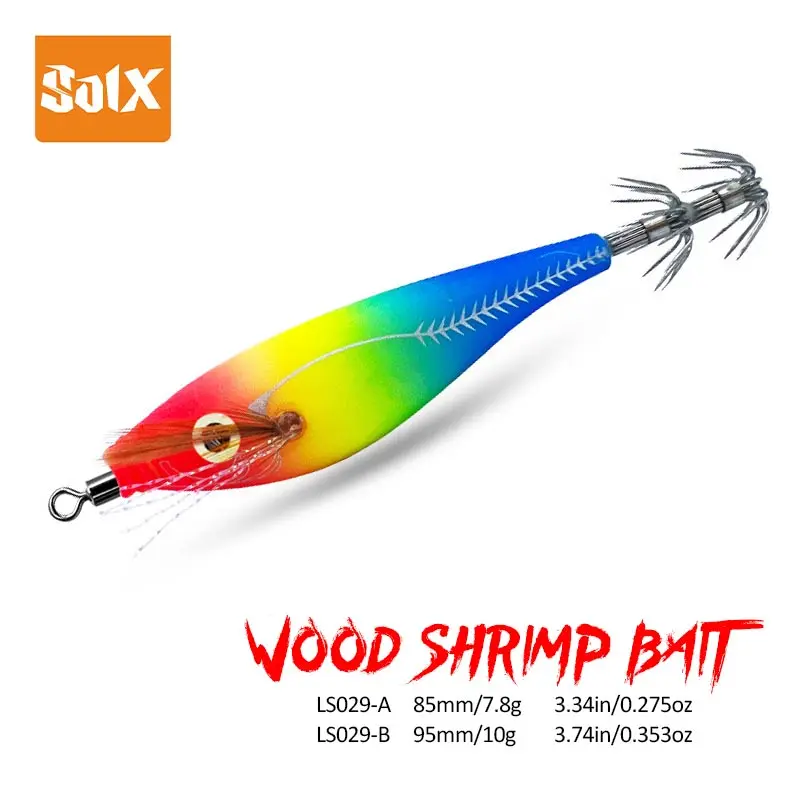 

NEW 10 Colors Luminous Squid Jig Lure Sea Fishing Wood Shrimp Lure Saltwater Cuttlefish Squid Jig Hook Bait Shrimp Wobbler Pesca