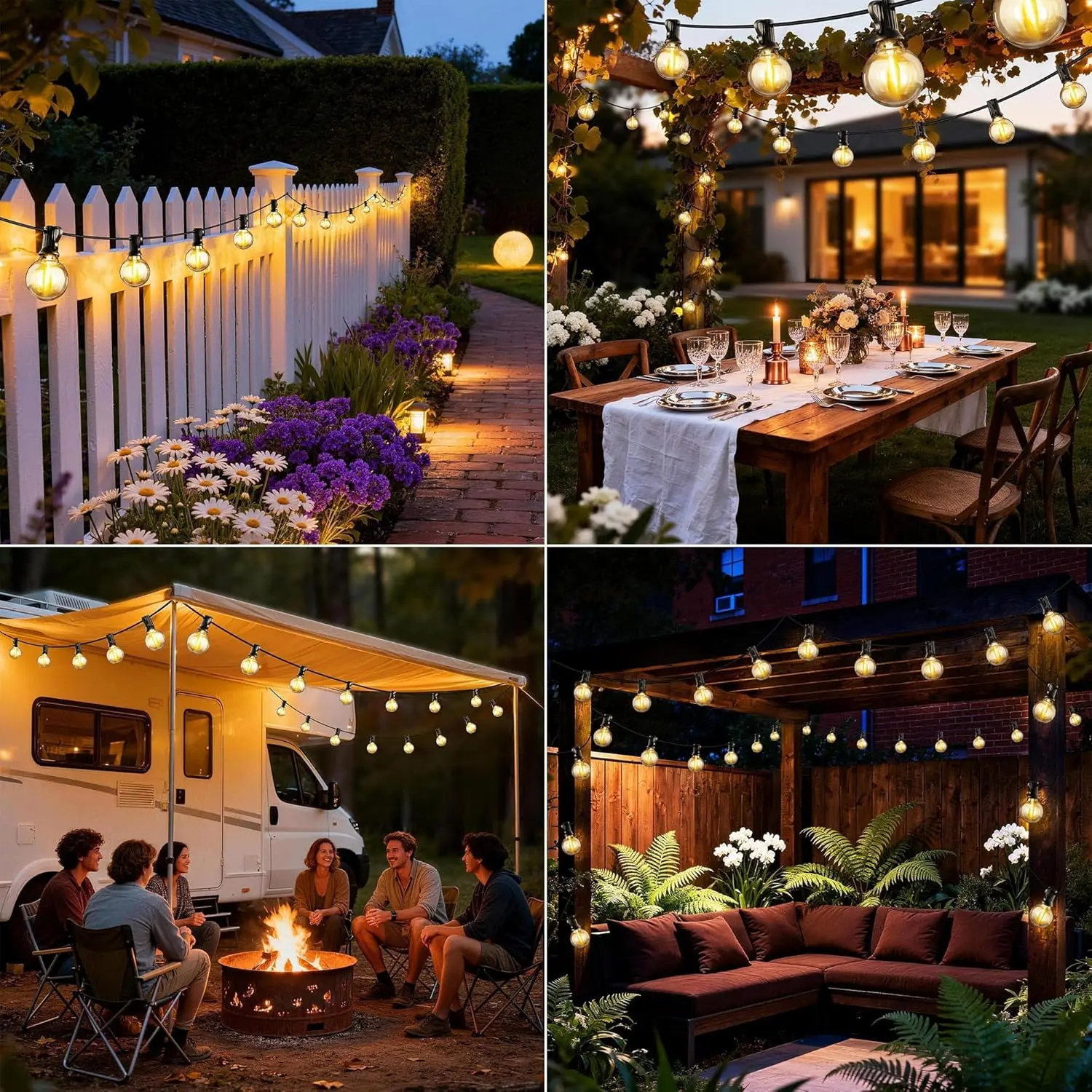 Aiopp G40 Solar-Lichterkette mit Fernbedienung, 3/5/8-Stunden-Timer, dimmbar & 8 Modi, bruchsichere LED-Hängelampen für Party und Garten – Detail 6