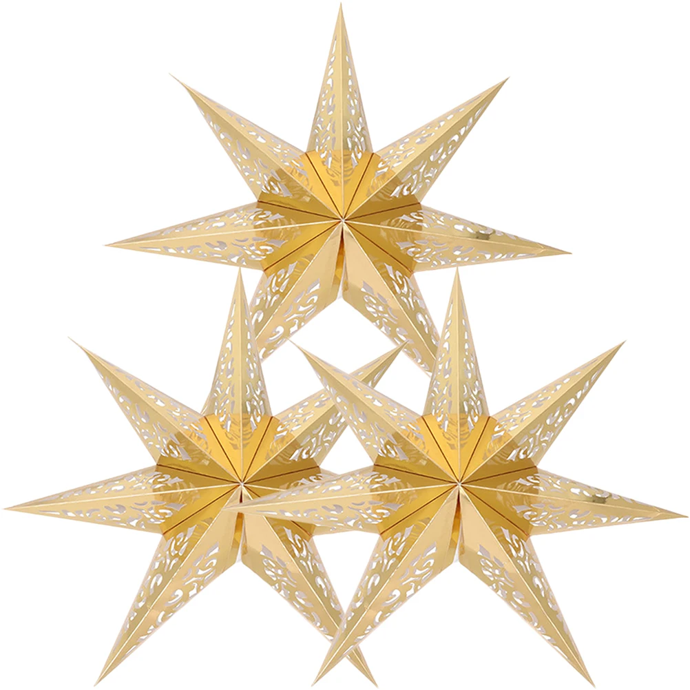 

CAXUSD 3Pcs 7 Lantern Lampshades Hollow Paper Lights for Home Bedroom Living Room Kitchen Hallway Decor Lighting