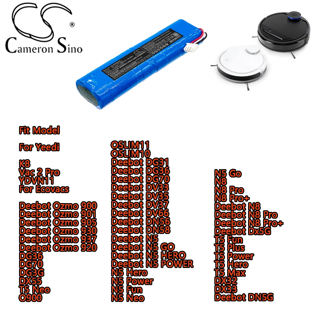 

Vacuum Battery For Yeedi K8 Vac 2 Pro YDVN11 For Ecovacs Deebot Ozmo 900 901 905 930 937 920 DG36 DG70 DG3G DX55 T5 Neo O900