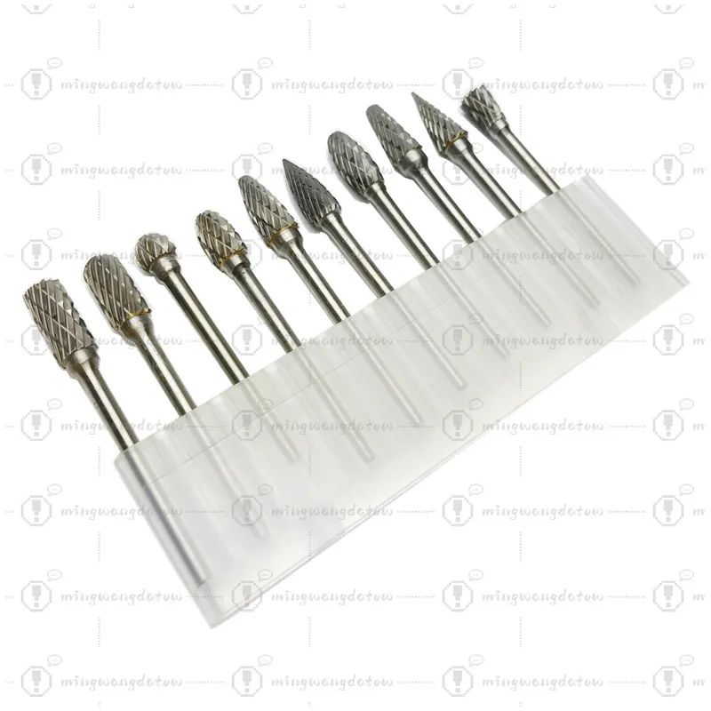 3X6MM Double Groove Tungsten Steel Grinding Bit, Wood Metal Engraving Milling Cutter