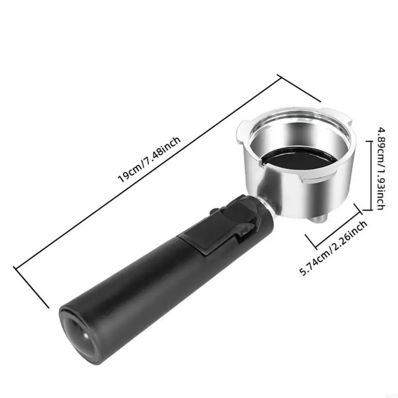 918D Efficient 51mm Espresso Machine Handle 3 Ear Coffee Filter Basket with Bottom