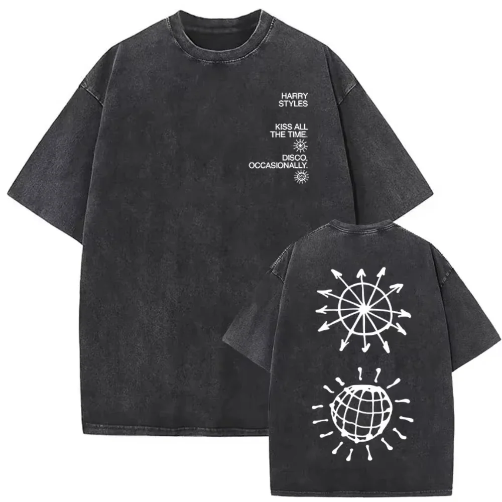 Harry Styles "Together" Tour 2026 Vintage Washed T-Shirt Men Women Pop Music Fashion Oversized Cotton Graphic TShirts Streetwear image 3