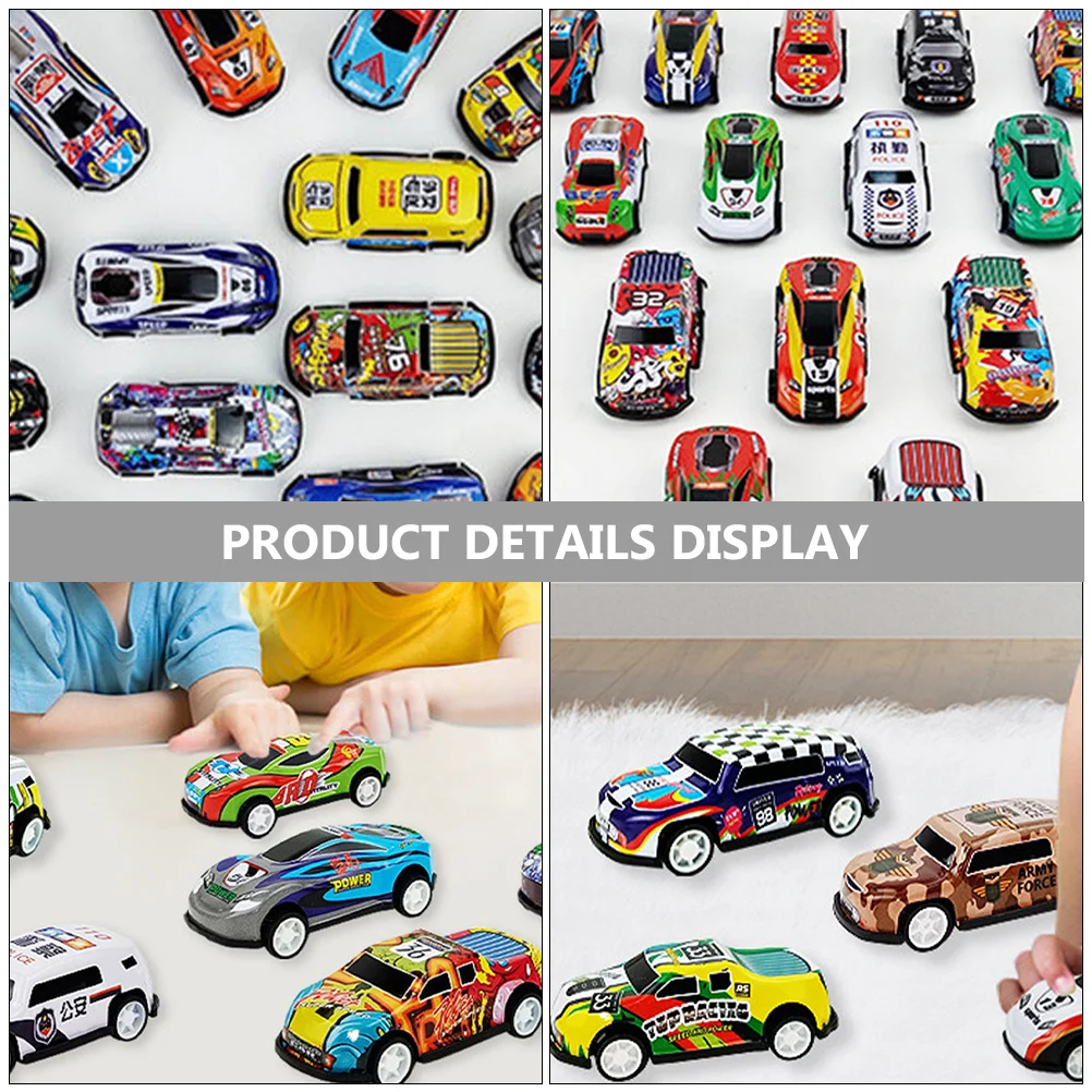 

30pcs Pull Back Car Mini Alloy Friction Powered Vehicles Kids For Birthday Christmas Gift Retro Desktop Decor Plaything