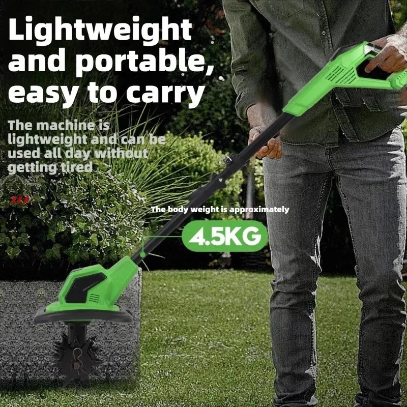 

Cordless Lithium Battery Handheld Rotary Tiller Mini Electric Cultivator For Garden Soil Loosening Weeding Tool