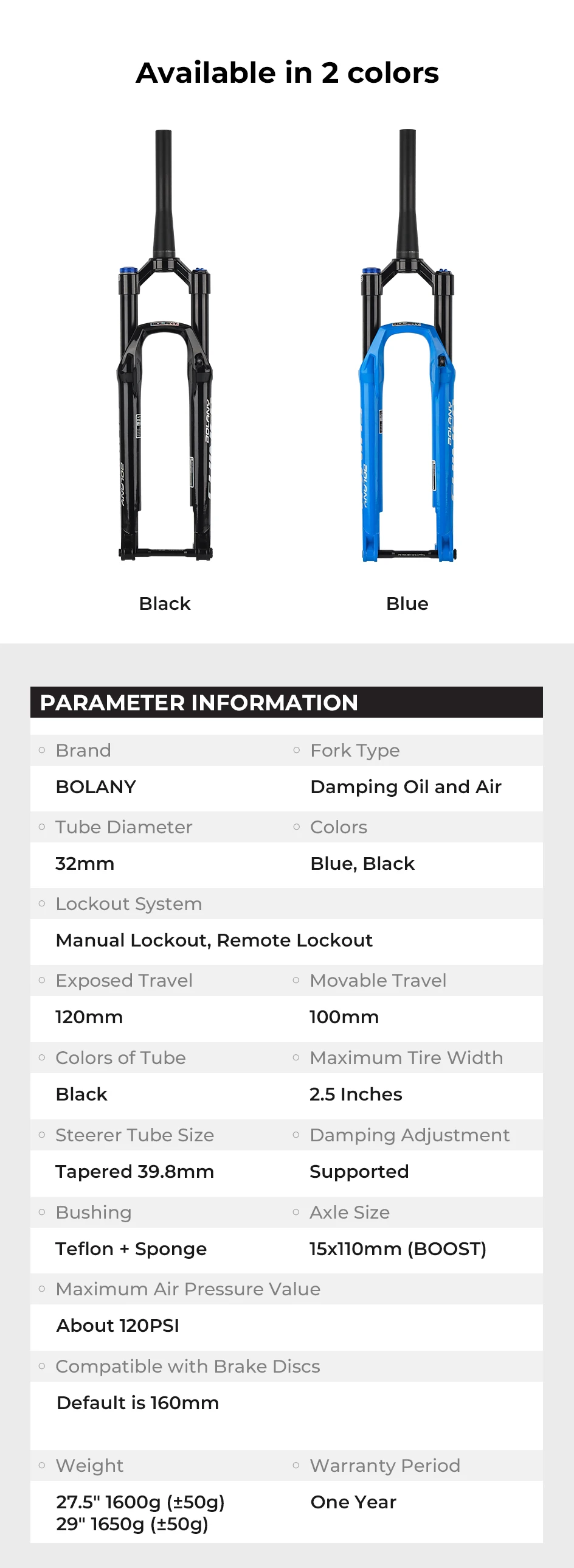 BOLANY MTB-Luftgabel 27,5 29 Zoll Luftölfederung Boost 15 x 110 Steckachse Leichte Fahrradgabel R29 Dämpfung Rückprall einstellbar – Detail 2