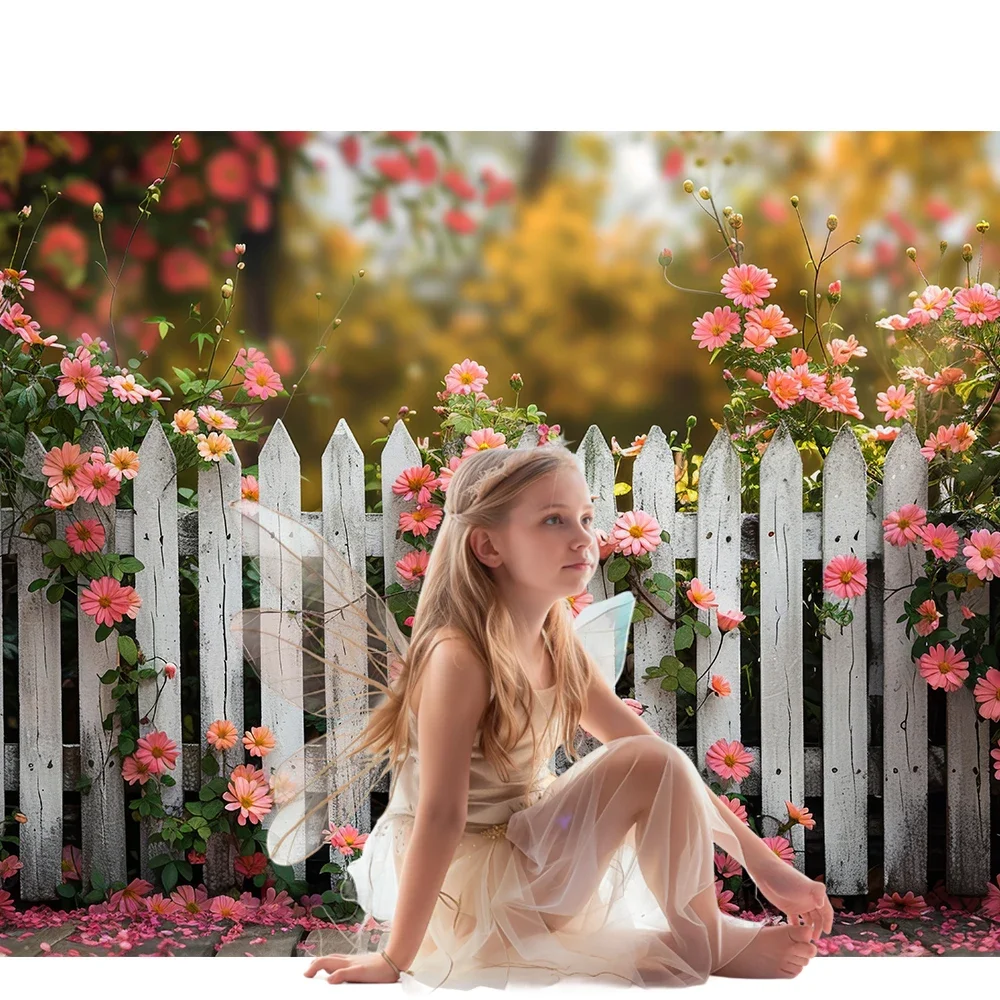 Bonvvie Flower Wall Backdrop Photography Rose Garden Castle Baby Shower Portrait Birthday Wedding Decor Background Photo Studio