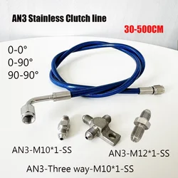 Suitable for AN3 Stainless Clutch line Master To Slave Cylinder Complete StainlessClutch line With AN3 to M10*1/M12*1.0 Fittings