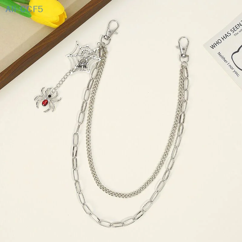 موضة تنوعا الشرير السراويل المعدنية سلسلة الهيب هوب العنكبوت ويب قلادة الجينز سلسلة متعدد الطبقات السراويل الديكور الخصر سلاسل الهدايا