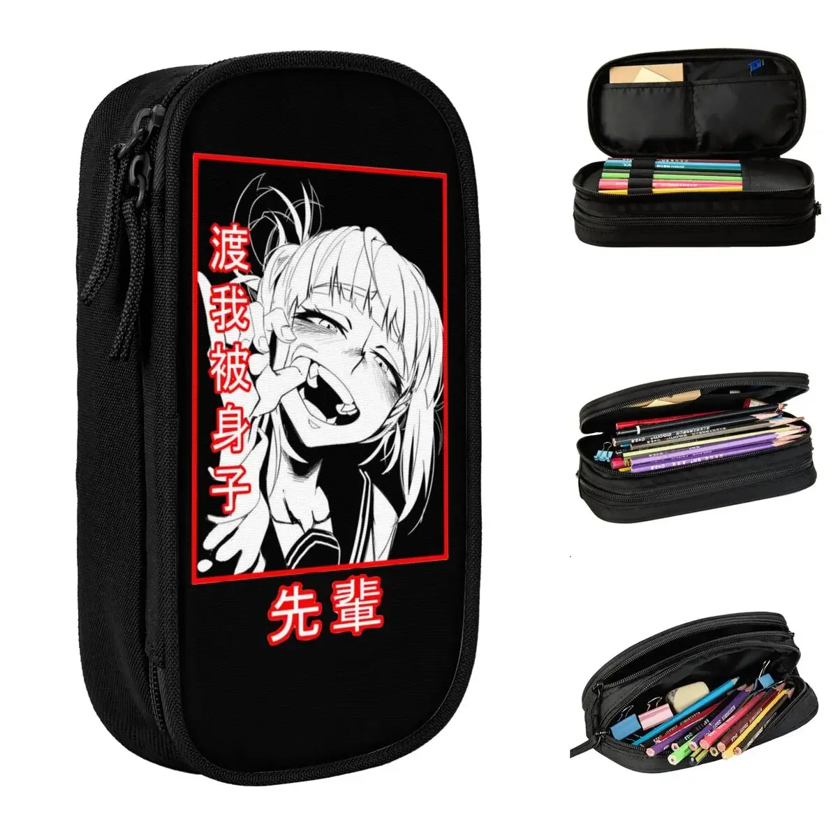 New Toga Himiko Senpai Pencil Cases Boku No  Pencil Box Pen Holder Kids Big Capacity Bags Zipper Stationery