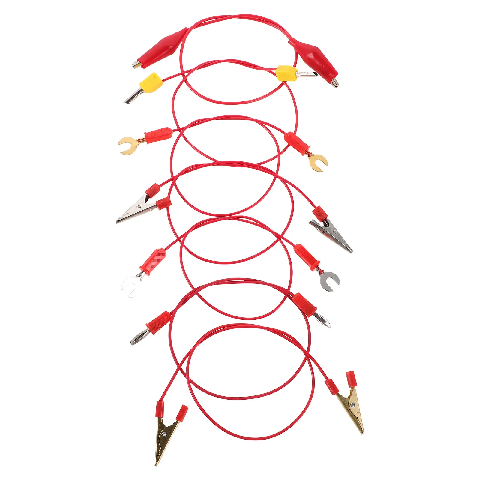 

7Pcs Physics Laboratory Experiment Leads Banana Plugs Alligator Clips Ushaped Forks Electrical Circuit Test Connections Science
