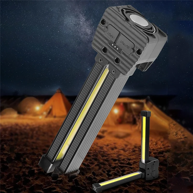 

A07F-Rechargeable COB LED Flashlight USB Portable Work Light With Magnetic Base Hanging Hook Ideal For Car Repair And Camping