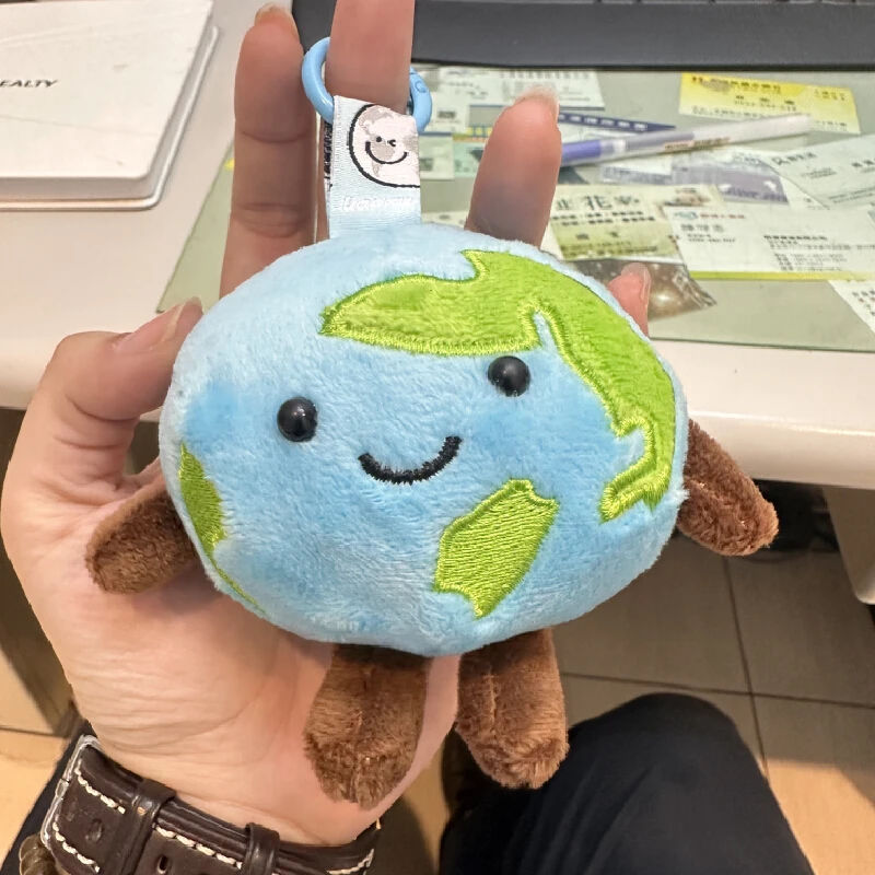 10 سنتيمتر لطيف الكرتون الأرض أفخم المفاتيح لينة محشوة كوكب قلادة حية حقيبة سحر الهدايا دائم أفخم الإكسسوارات للديكور اليومي