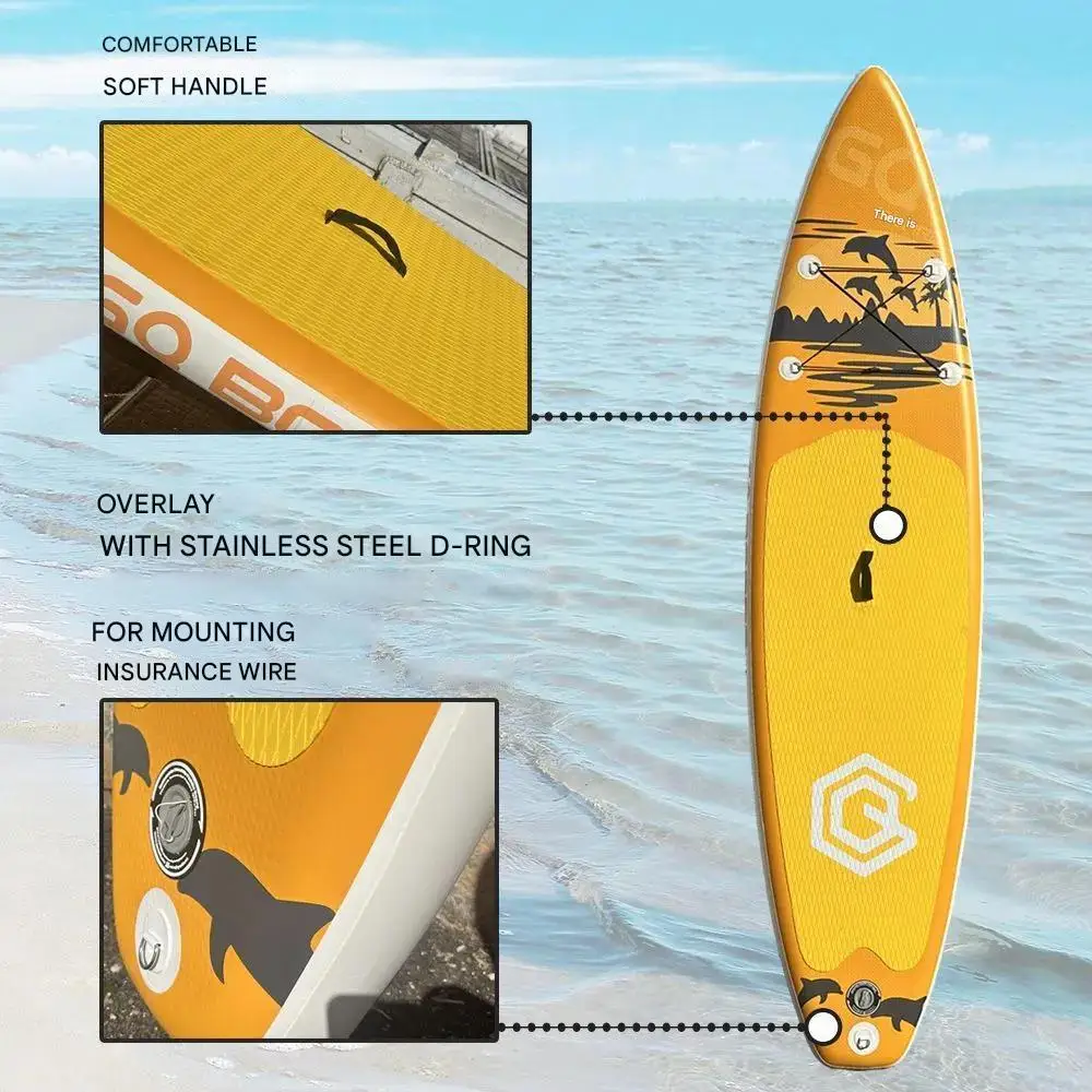 لوح SUP قابل للنفخ GQ DP BOARD SUP للسباحة وركوب الأمواج مع مضخة ومجداف ومقود أمان