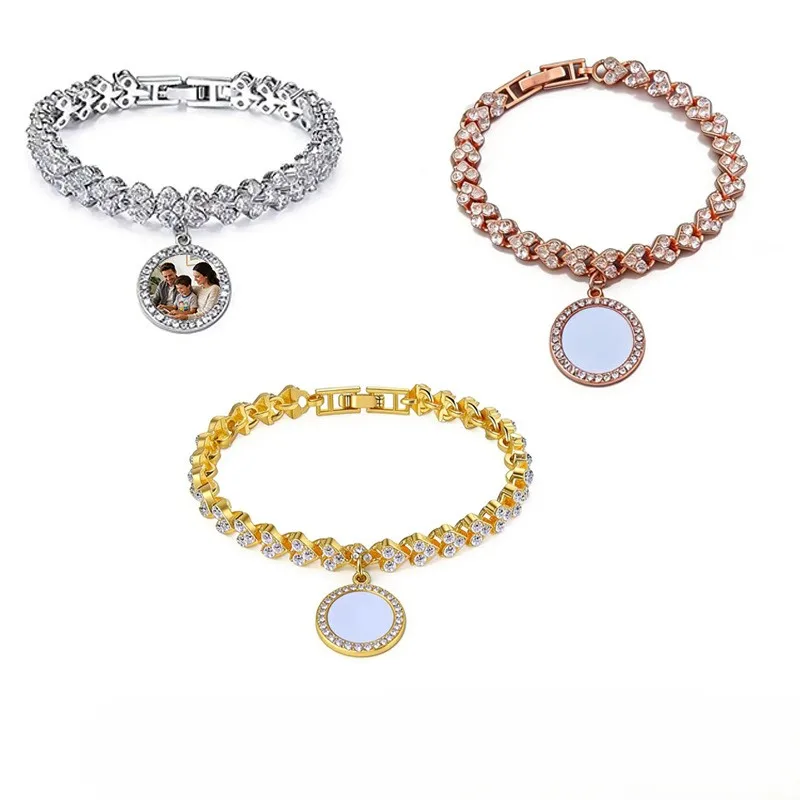 50 Sets DIY Sublimation Alloy Bracelet & Photo Frame Jewelry Blanks Heat Transfer Crafts for Mothers And Girls Gift Ideas