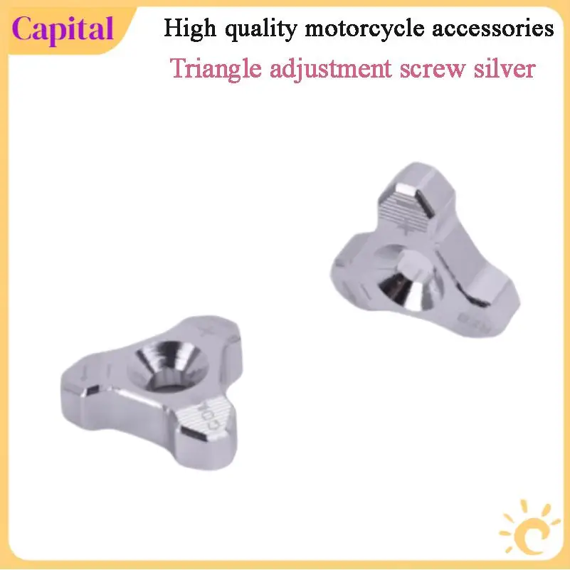 Silver Triangular Finger Screws Adjustment Knob for Motorcycle Driver Small Car Parts Manual