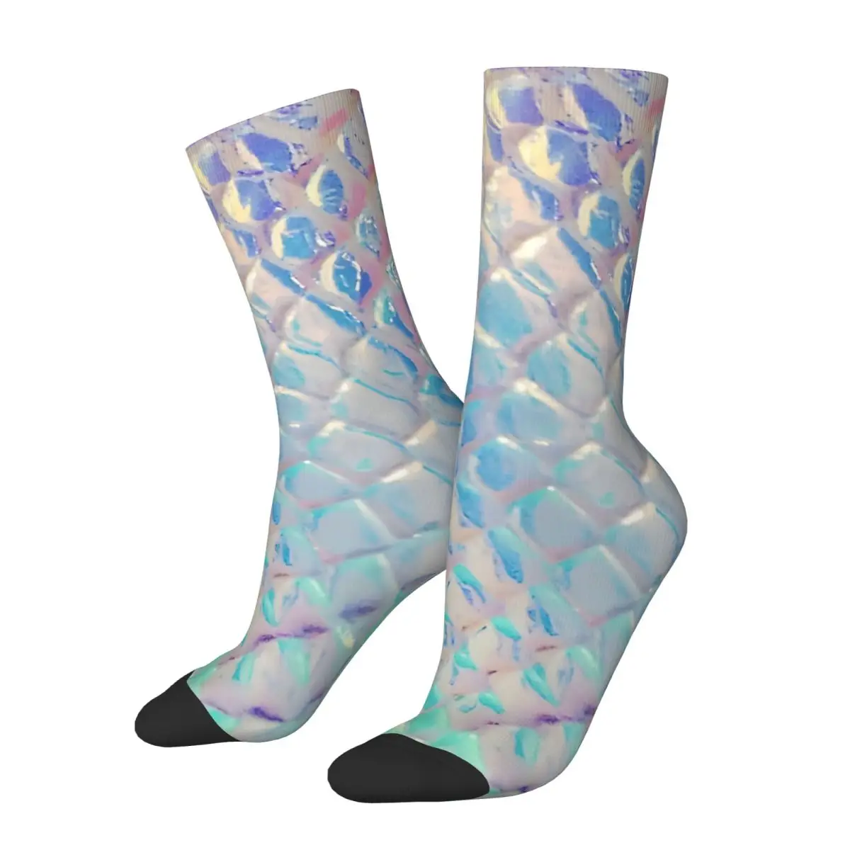 Mermaid Scales Men Socks Windproof Novelty Spring Summer Autumn Winter Stockings