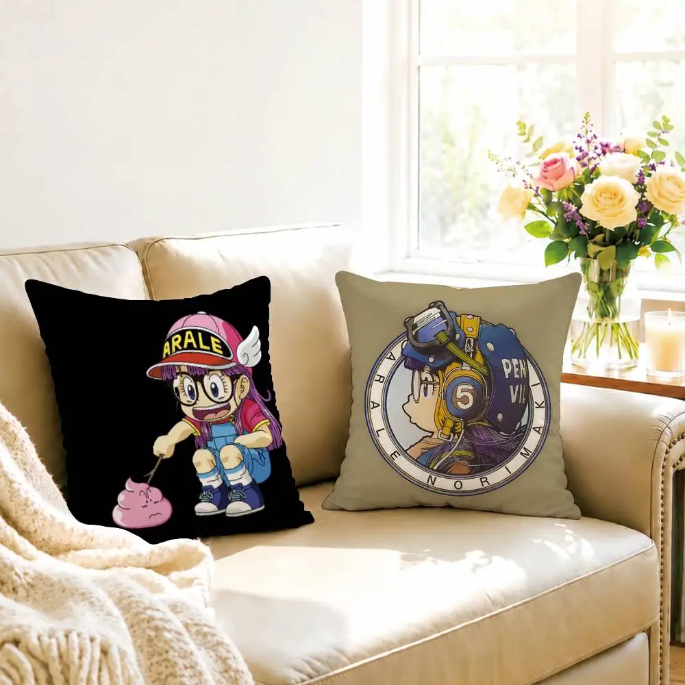 A-Anime Dr Slump Arale Norimaki Pillow Case Square Double-Sided Sofa Cushion Cover Bedroom Bedside Pillow Gift