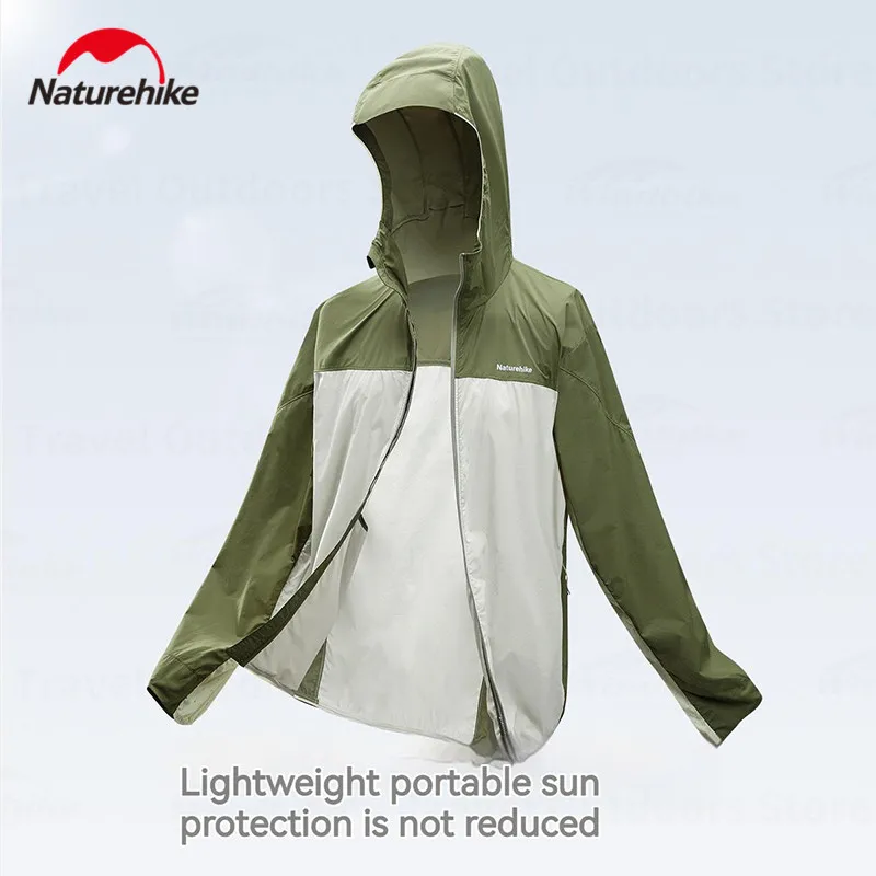 Naturehike Sunscreen Clothing Men/Women Color-Coded Jacket With Cap Breathable Lightweight Outdoor Riding Fishing UPF100+