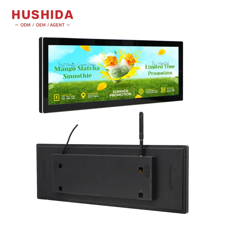 

Hushida Advertising Screen Ultra Wide 23.1 Inch Stretched Bar Tft Lcd Touch Screen With Banner