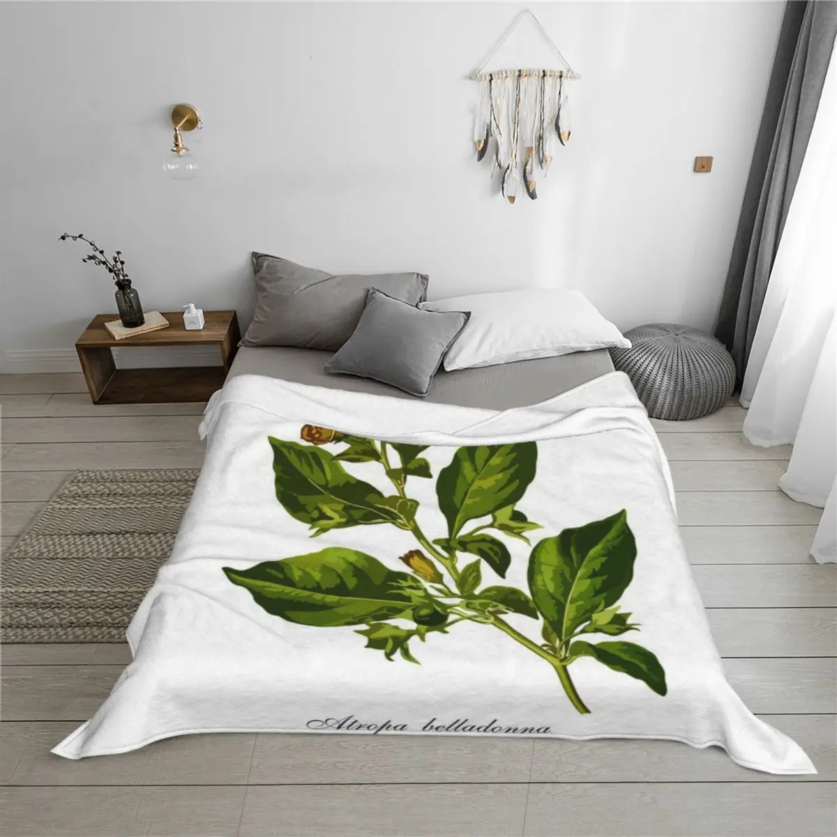 مظلة الليل السوداء القاتلة (Atropa belladonna) رمي بطانية رقيقة فروي أريكة لحاف الفانيلا النسيج البطانيات #3