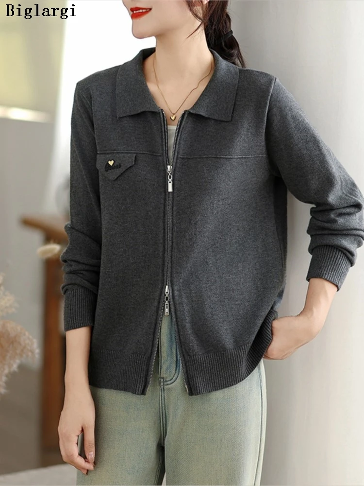 

Oversized Knitted Autumn Cardigan Women Casual Loose Long Sleeve Ladies Cardigans Fashion Woman Sweater Coats